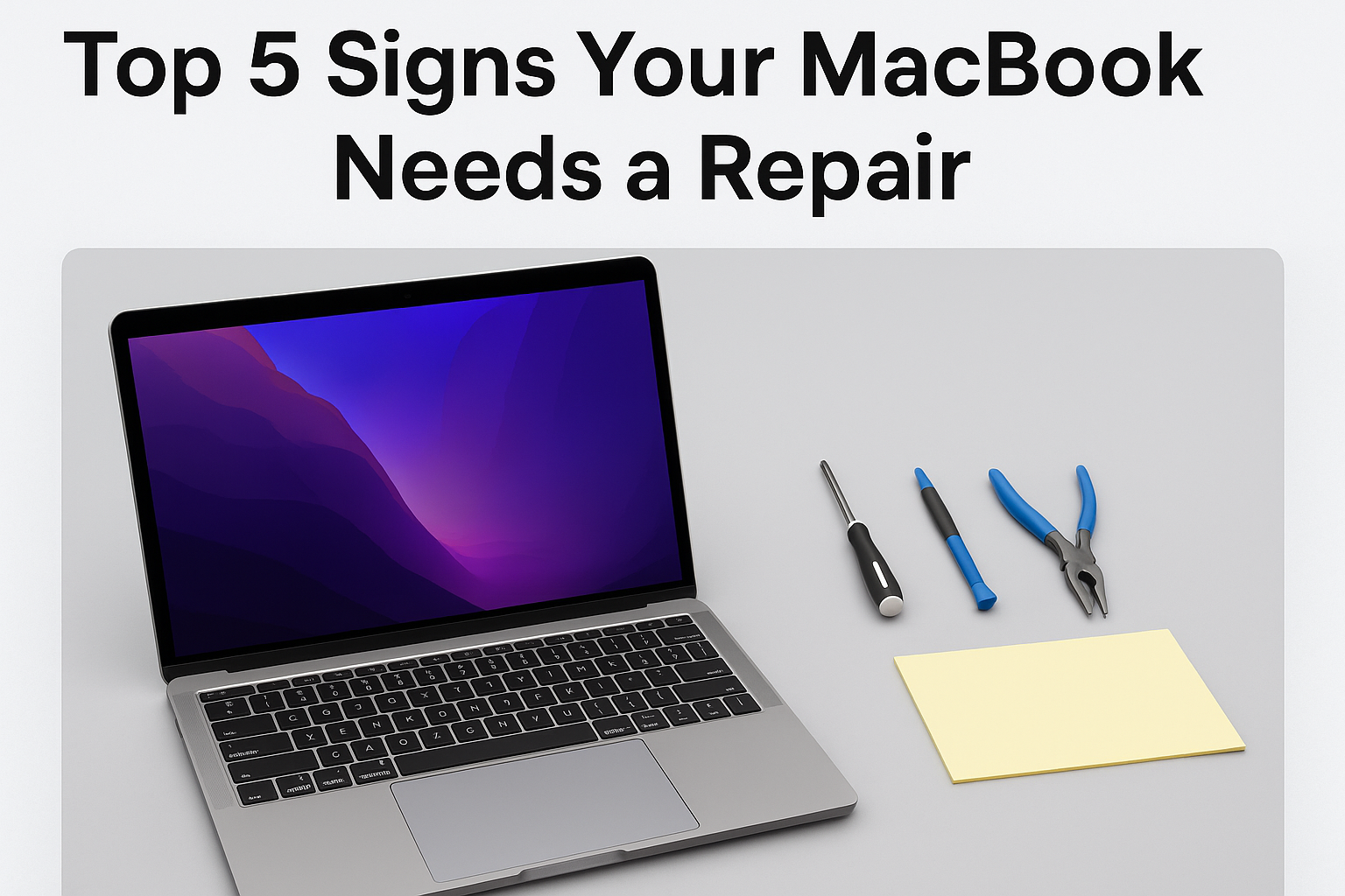 common MacBook issues like screen flicker, battery issues, and performance lag in Dubai
